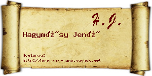 Hagymásy Jenő névjegykártya
