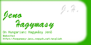 jeno hagymasy business card