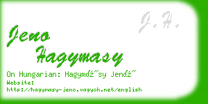 jeno hagymasy business card